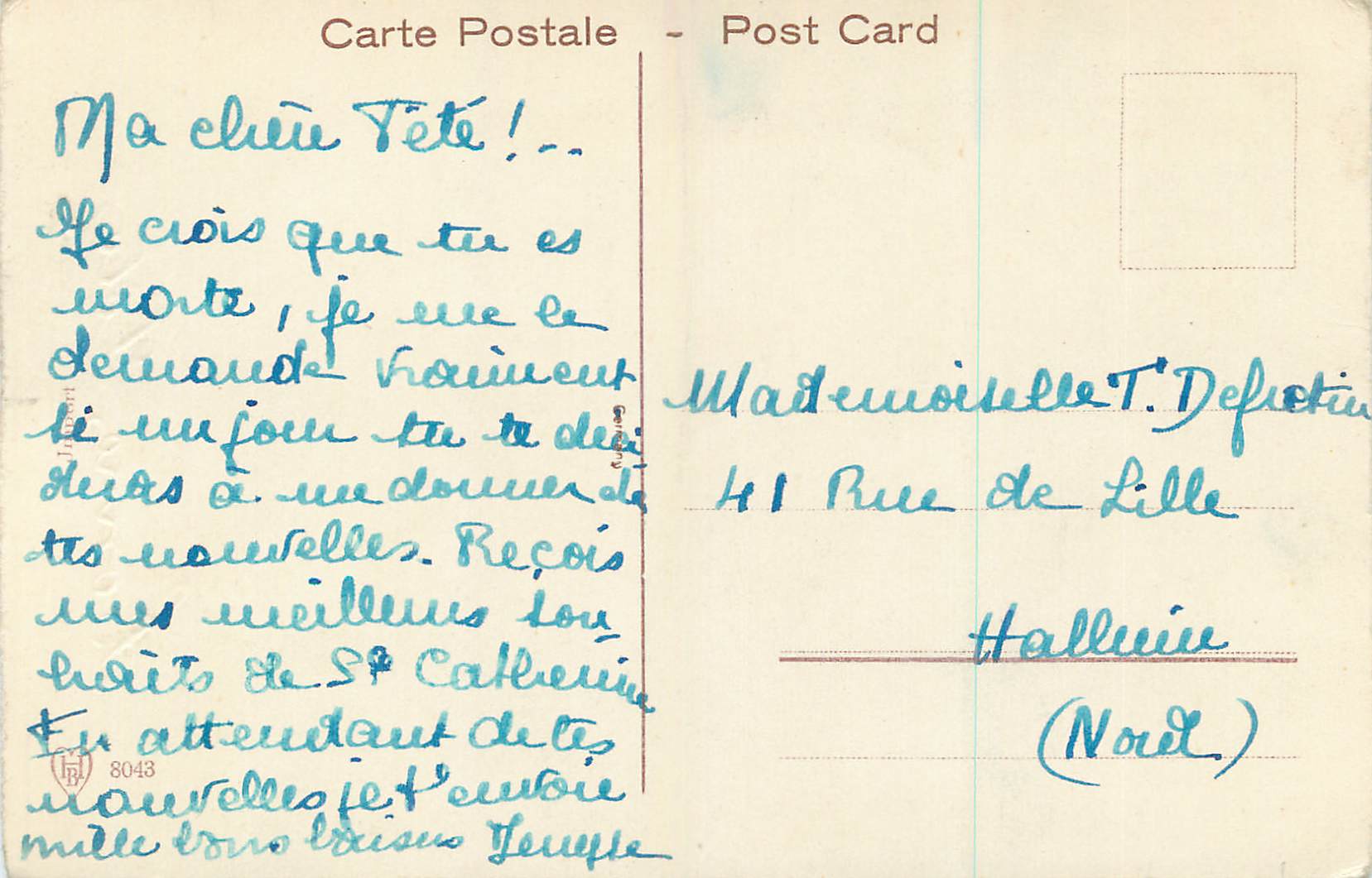 CPA Bonne Fete — Verso
