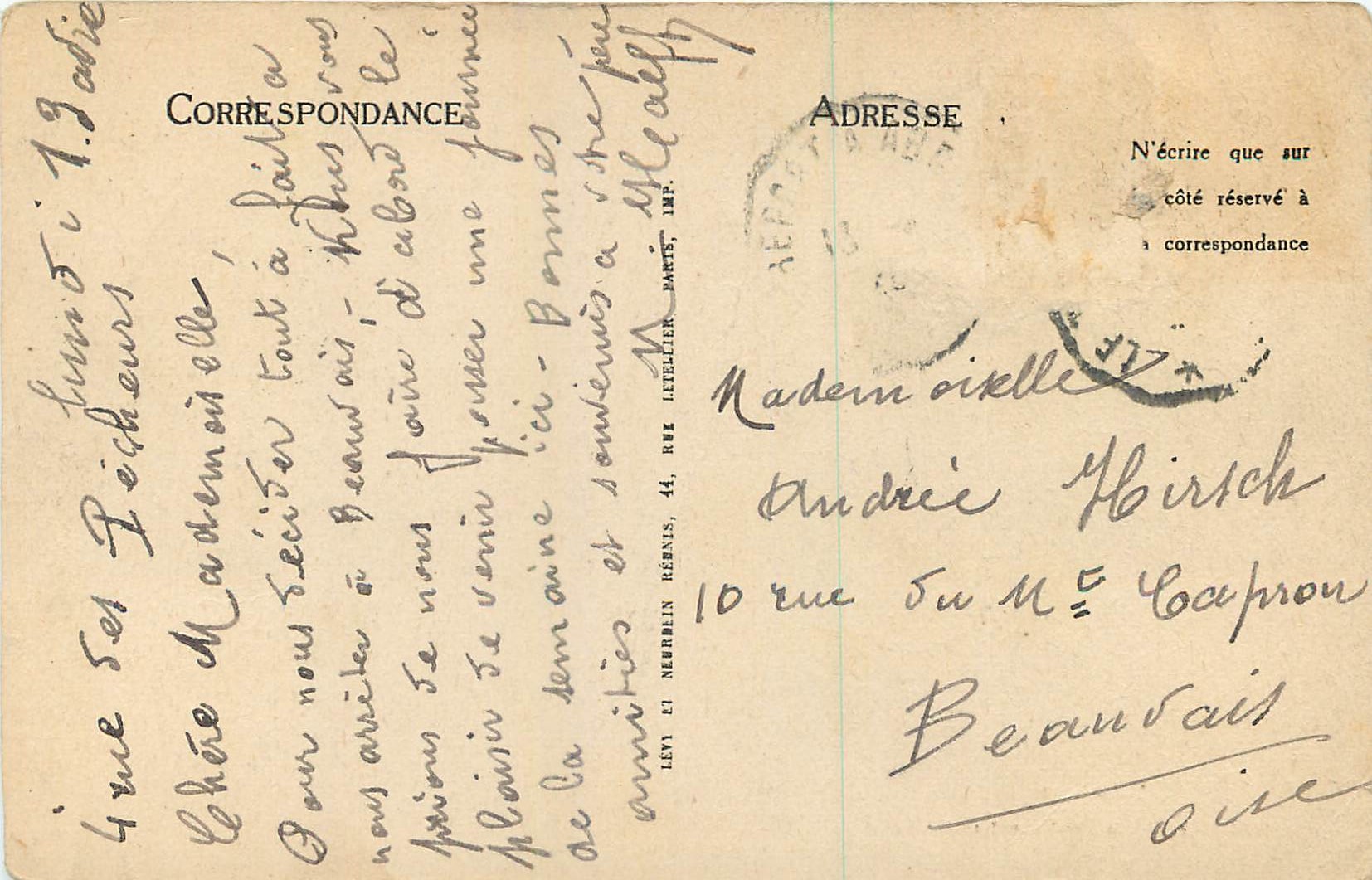 CPA Le Treport Panorama Pres de la Falaise — Rückseite