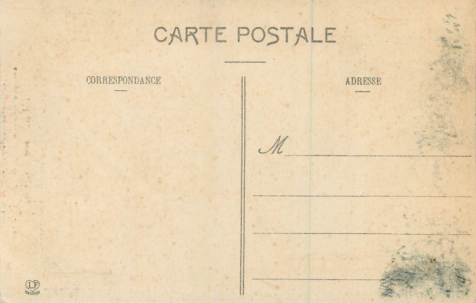 Luchon — Le Gouffre de Bonneau sur la route de la Vallée du Lys — Phototypie Laouche (1ère série) — Rückseite