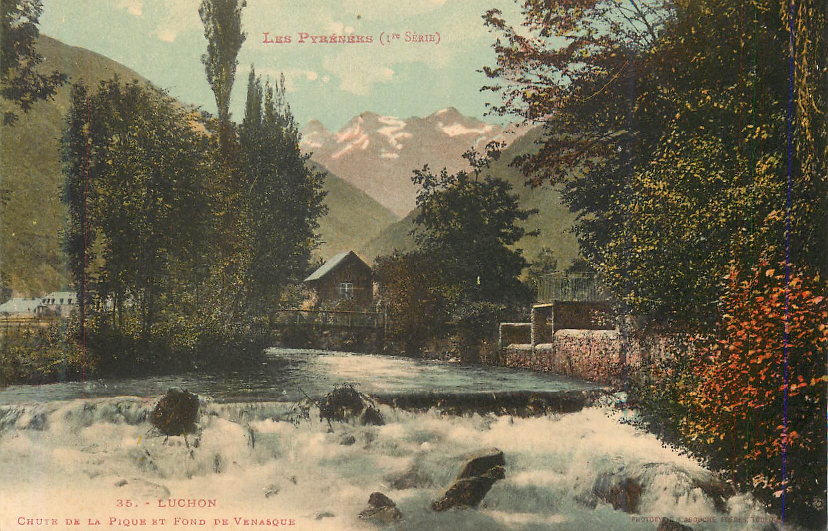 Chute de la Pique et Fond de Venasque — Luchon — Photographie Langouche Frères, 1900