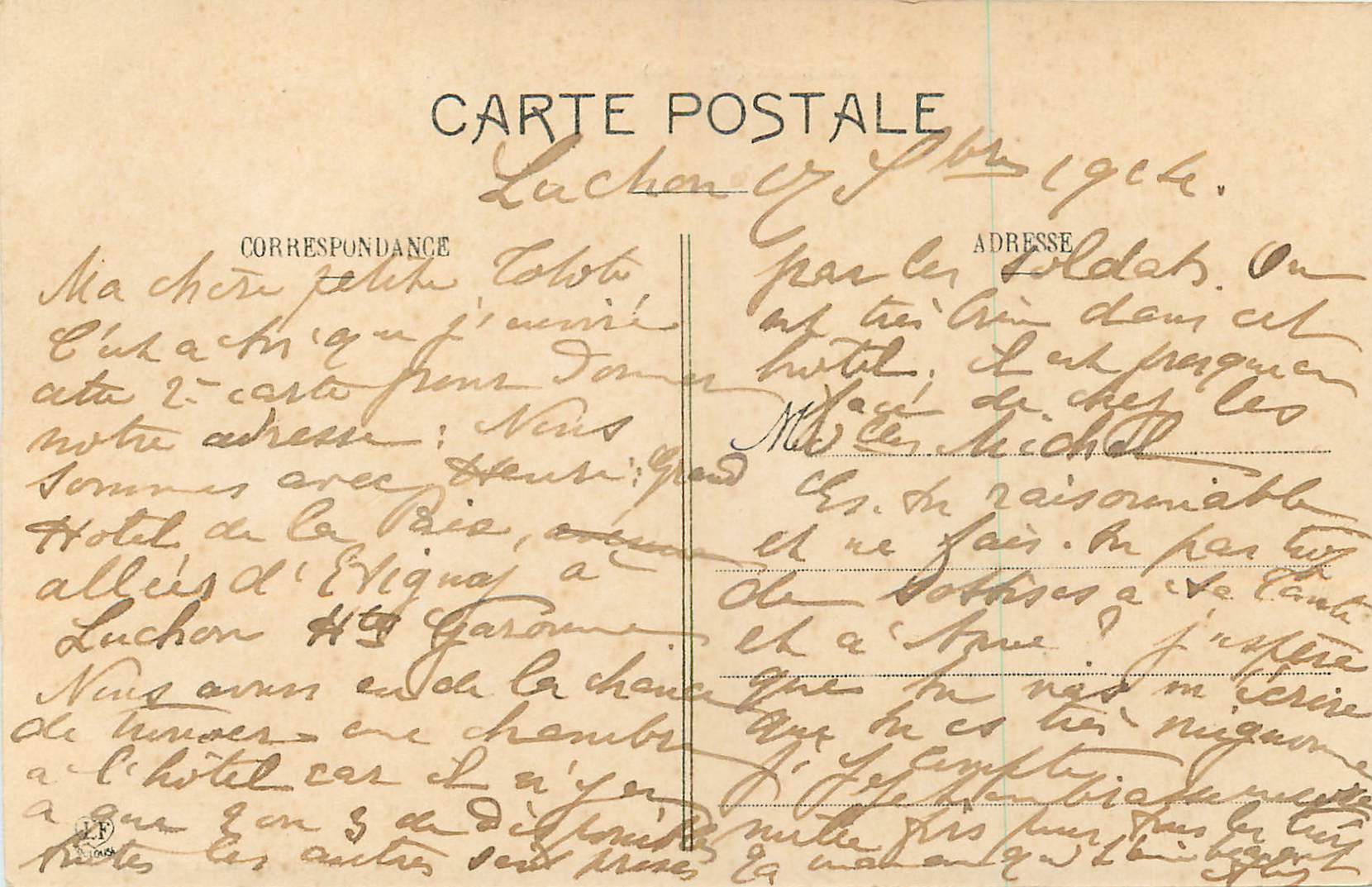 Chute de la Pique et Fond de Venasque — Luchon — Photographie Langouche Frères, 1900 — Reverso