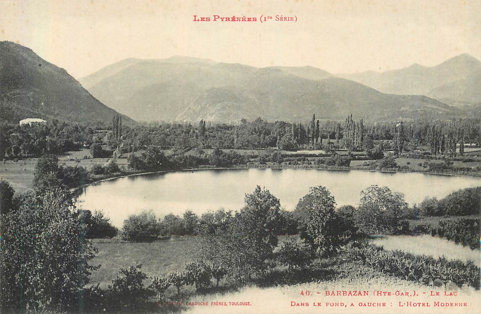 CPA Barbazan (Hte Gar) Le Lac dans le Fond a Gauche L'Hotel Moderne