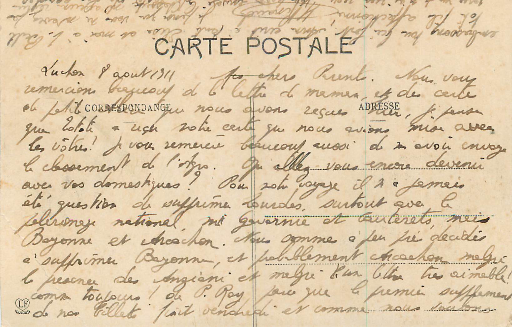 CPA Luchon Les Pyrenees Ensemble de la Vallee du Lys — Verso
