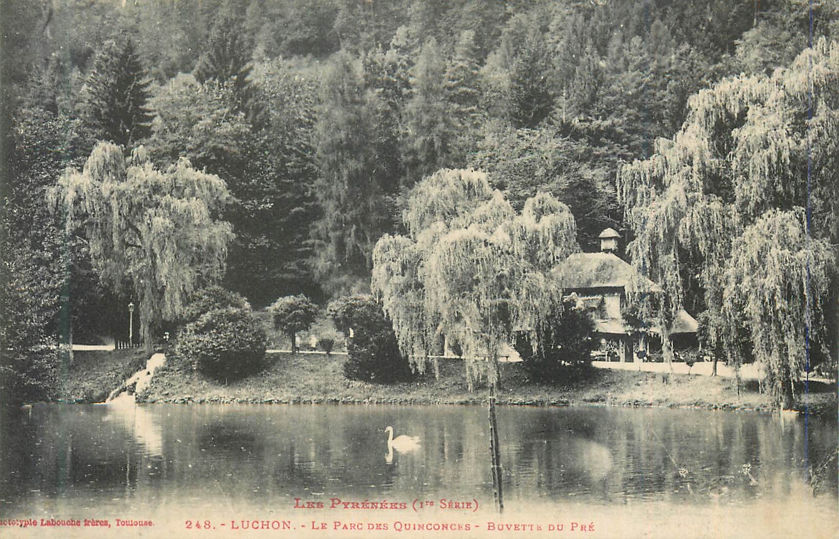 Luchon - Le Parc des Quinconces - Buvette du Pré — Les Pyrénées (1ère Série) — Phototype Labouche frères, Toulouse