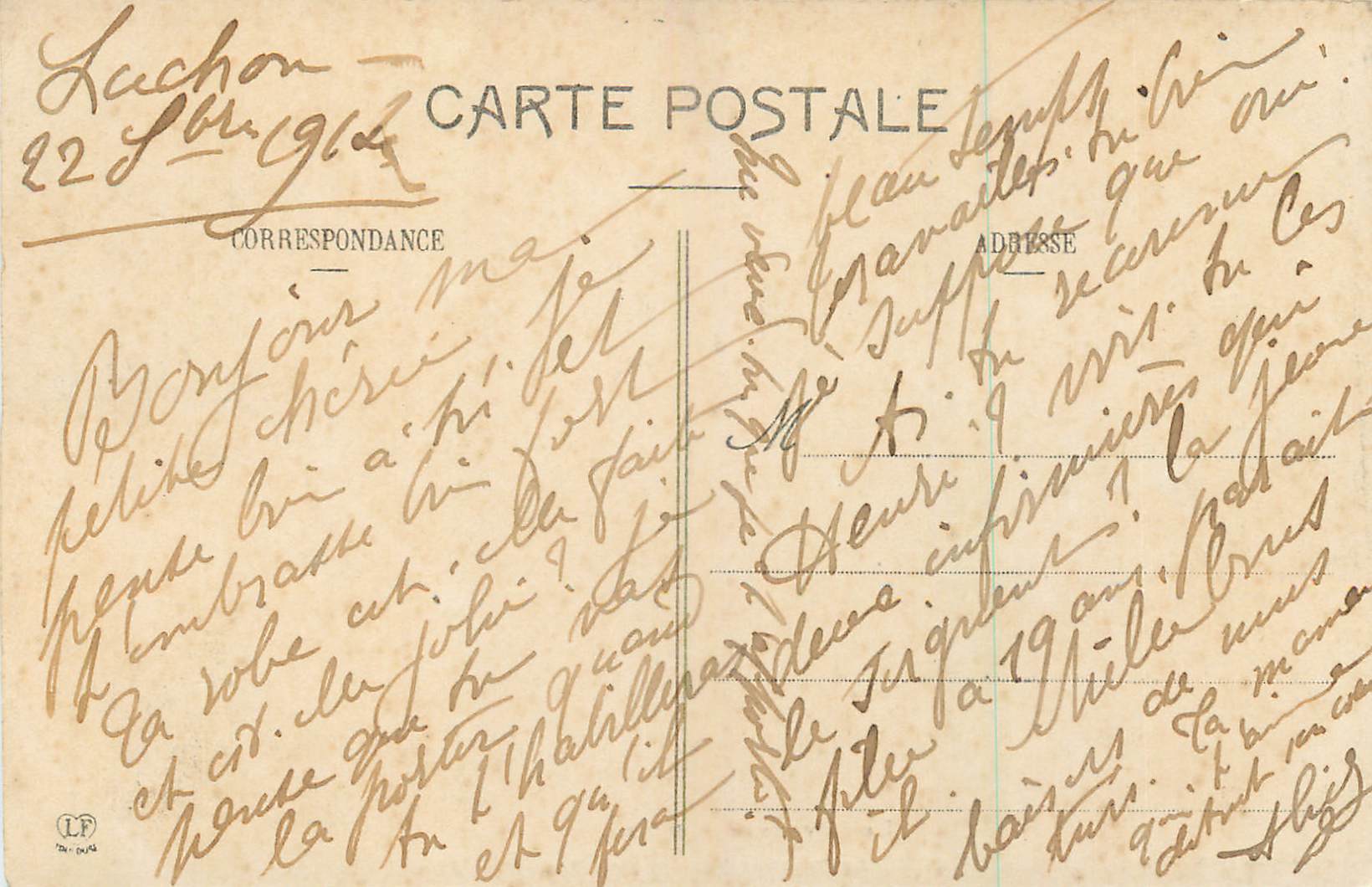 Luchon - Le Parc des Quinconces - Buvette du Pré — Les Pyrénées (1ère Série) — Phototype Labouche frères, Toulouse — Verso