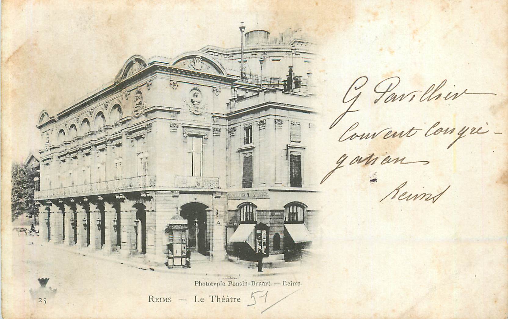 CPA Reims Le Theatre (carte 1900)
