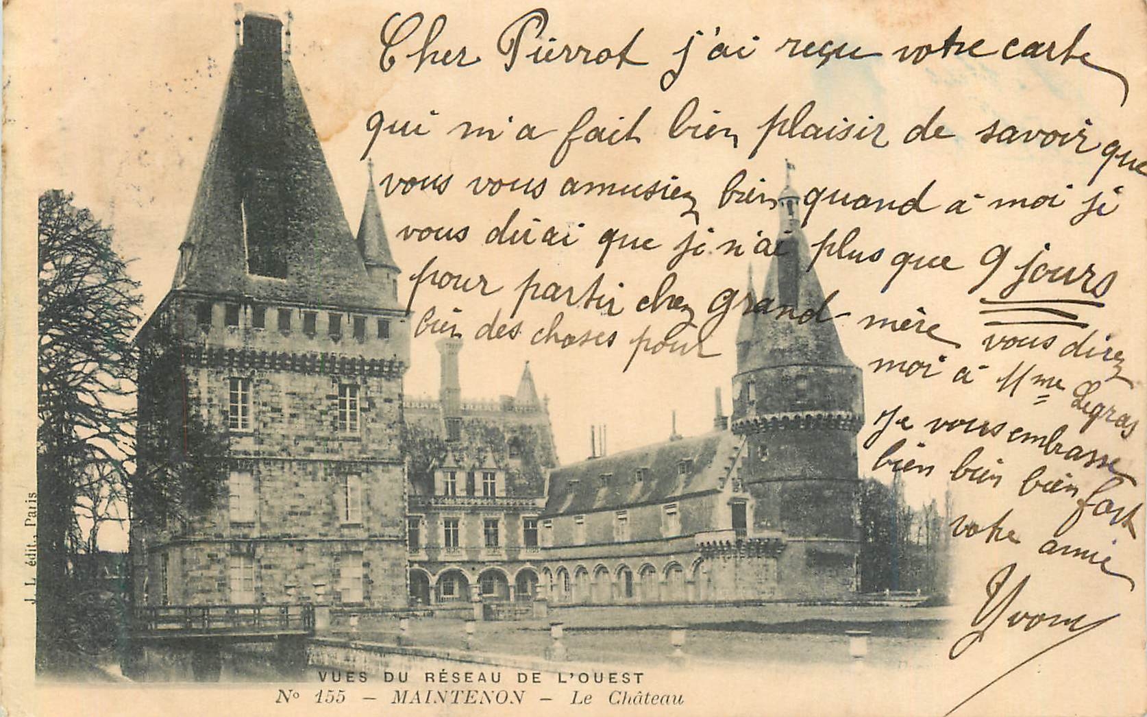 CPA Maintenon Le Chateau Vues du Reseau de L'Ouest (carte 1900)
