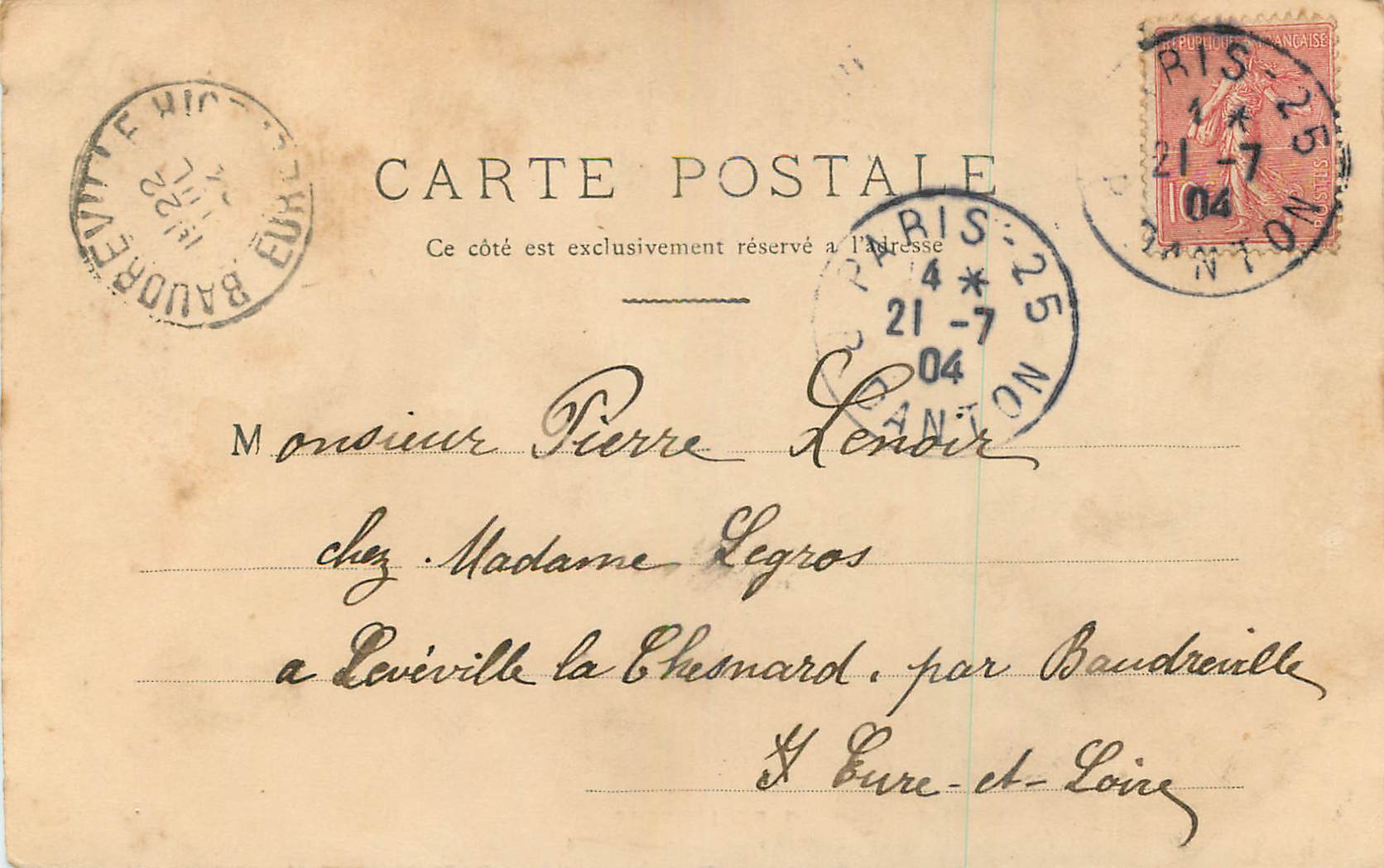CPA Maintenon Le Chateau Vues du Reseau de L'Ouest (carte 1900) — Rückseite