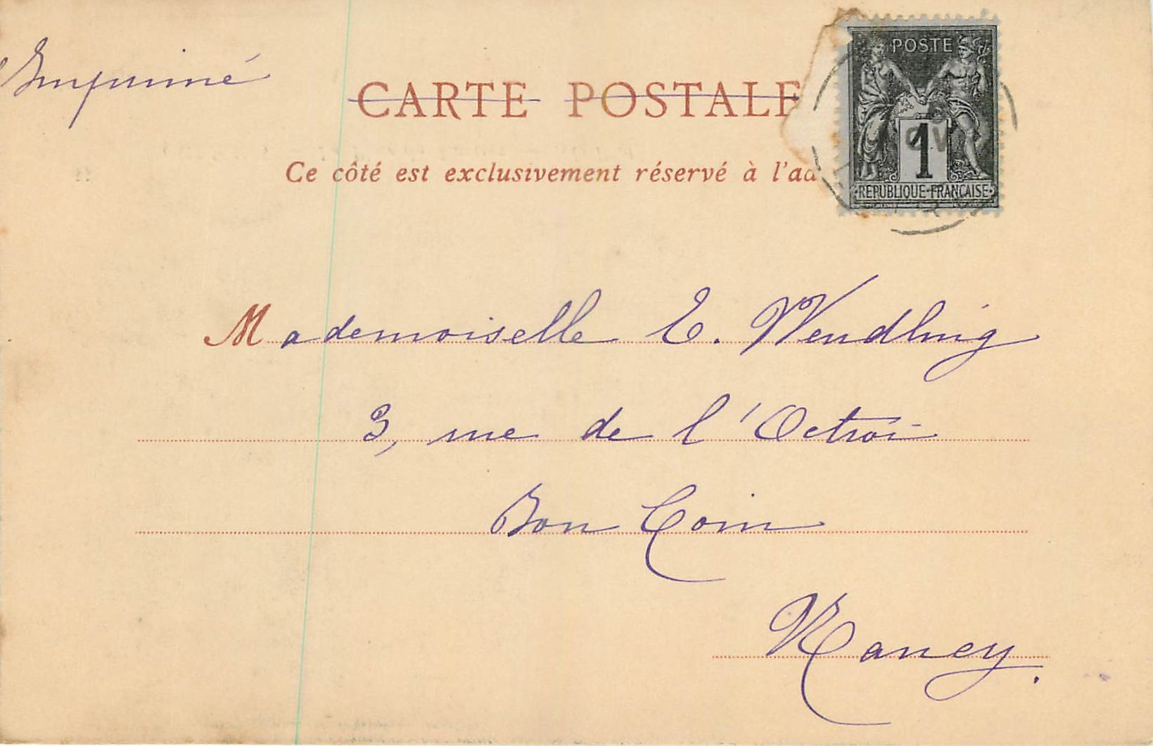 CPA Orleans La Place du Martroy (carte 1900) — Verso