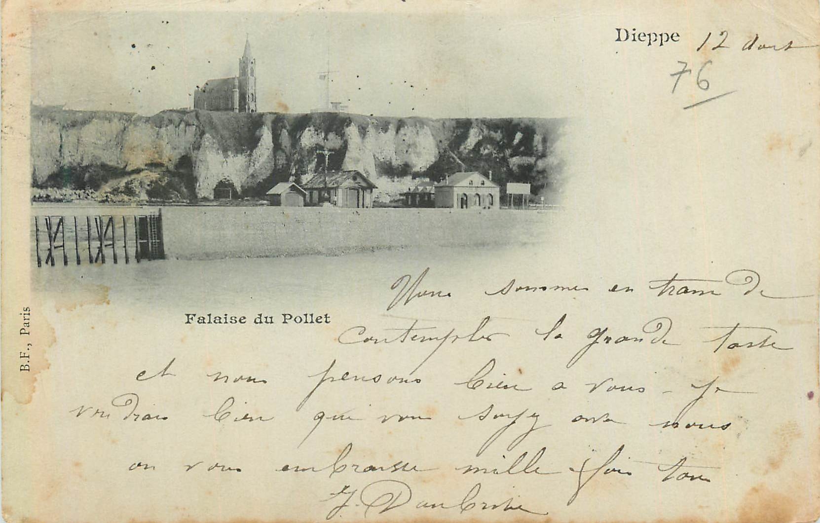CPA Dieppe Falaise du Pollet (carte 1900)