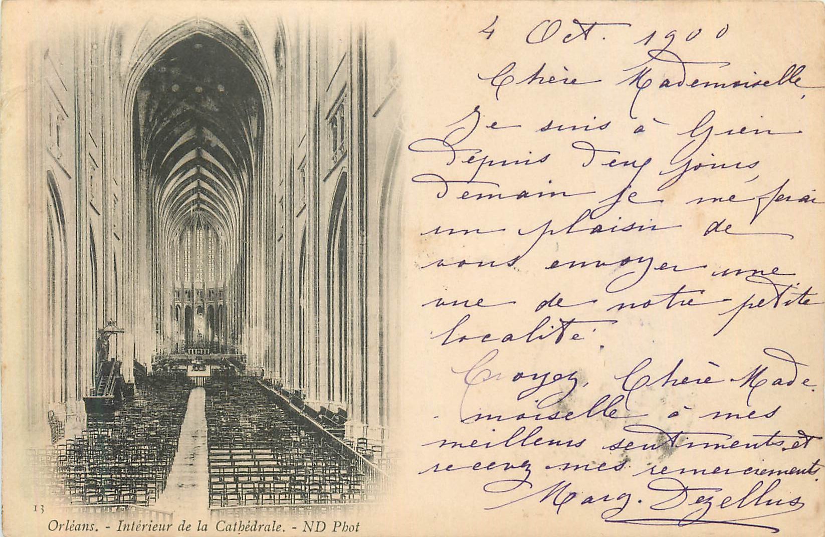 CPA Orleans Interieur de la Cathedrale (carte 1900)