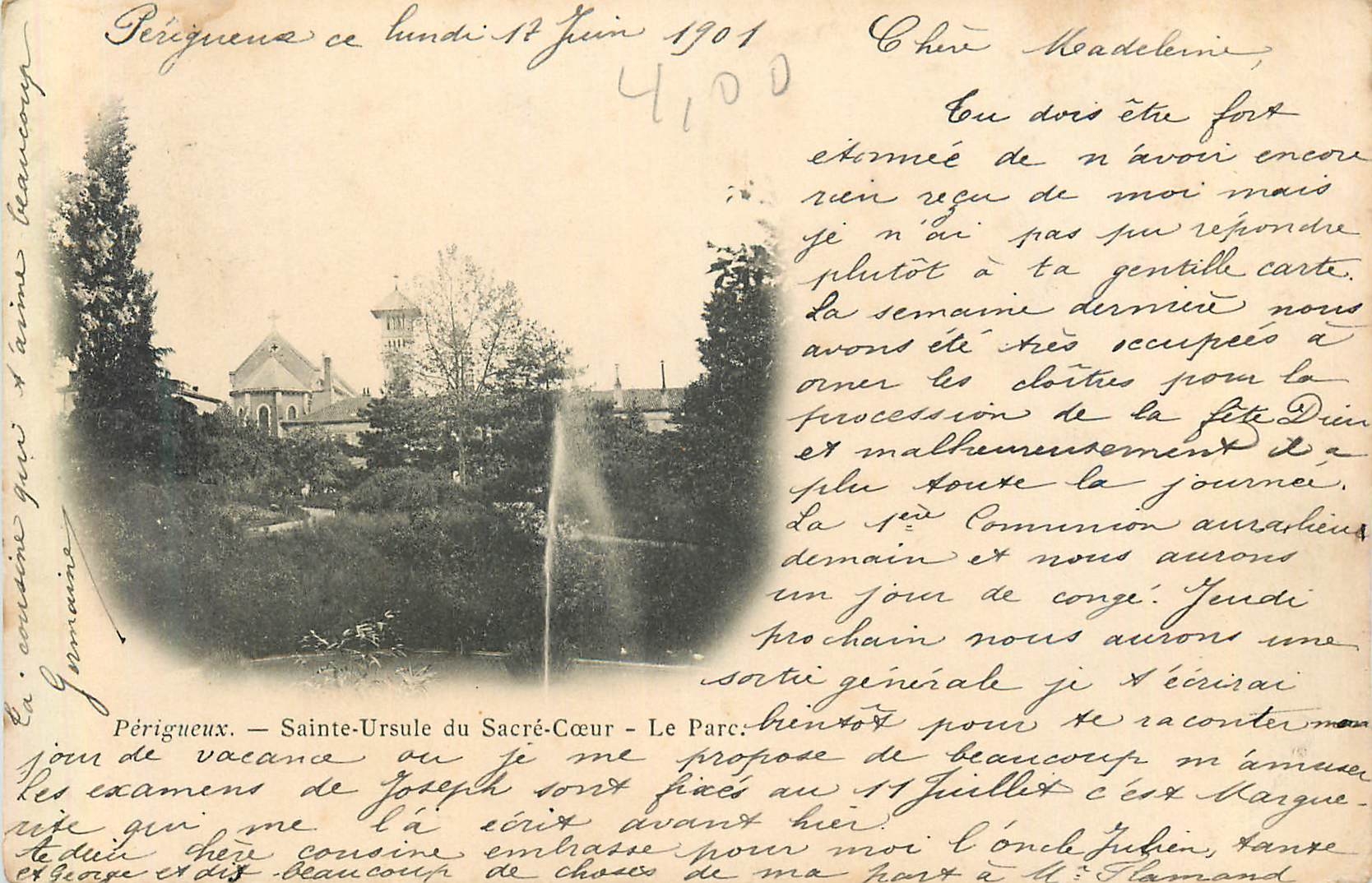 Périgueux — Sainte-Ursule du Sacré-Cœur — Le Parc — Jour de vacances de Joseph