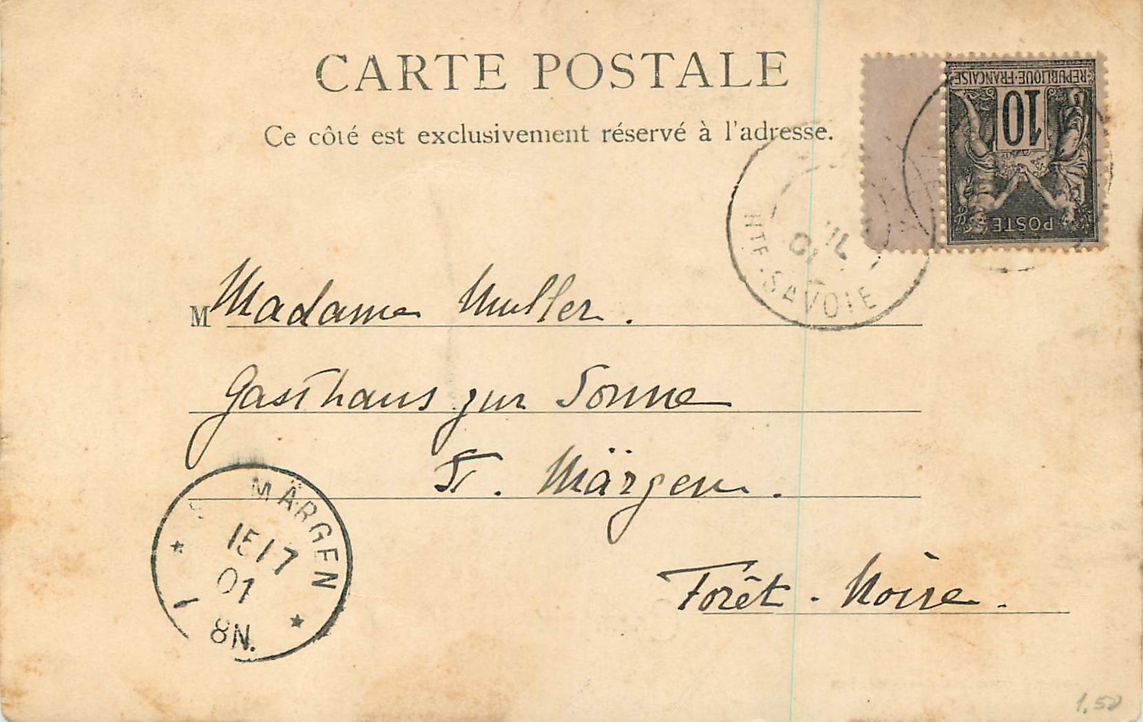 Planpraz et l'Aig du Dru — Chamonix — Éditeur : Estaguer & Jonas, Dresden, n°204 — Verso