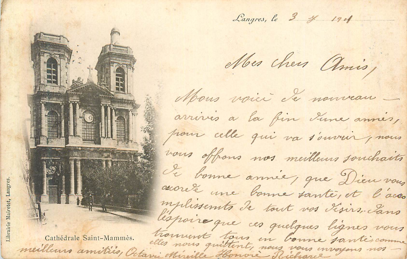CPA Langres Cathedrale Saint Mammes (carte 1900)