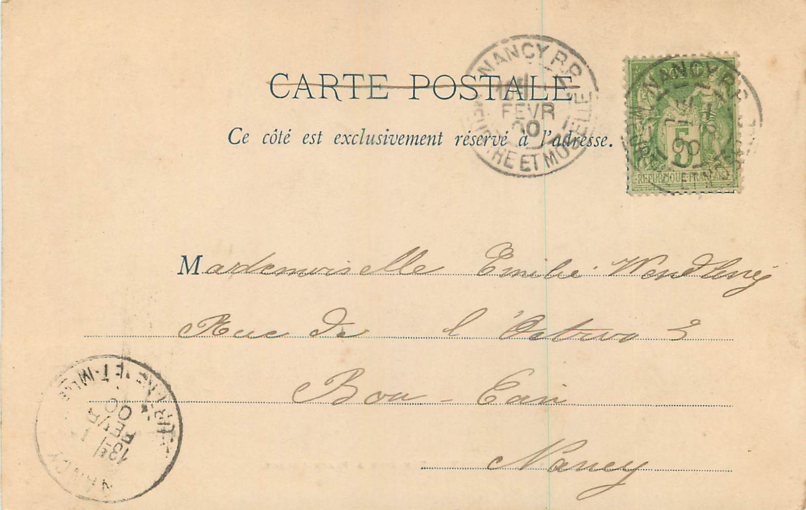 CPA Nancy Fontaine & Place Callot — Rückseite