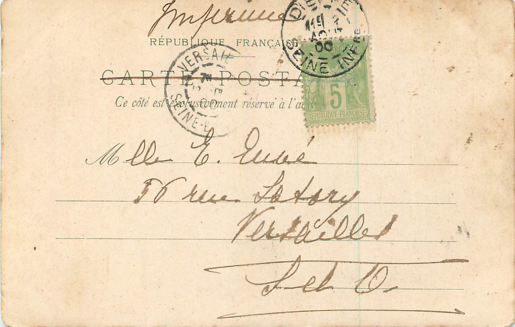 CPA Dieppe Semaphore (carte 1900) — Verso
