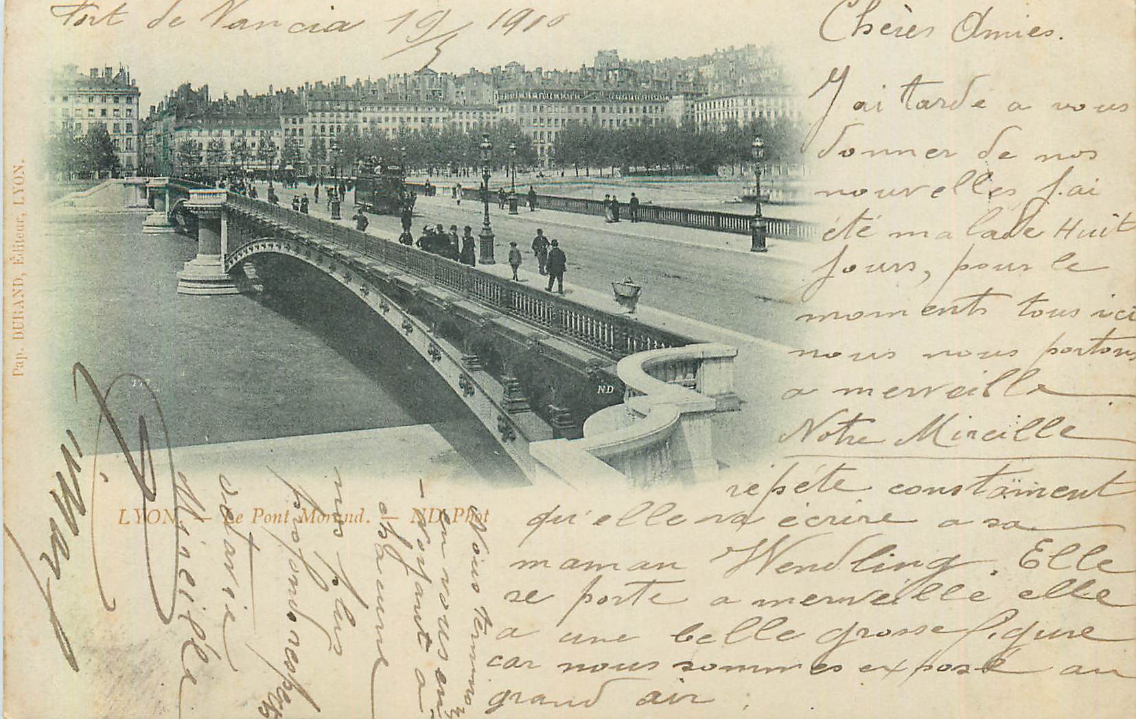 CPA Lyon Le Pont (carte 1900)
