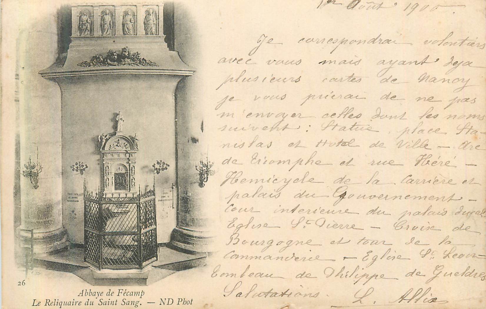 CPA Abbaye de Fecamp Le Reliquaire du Saint Sang (carte 1900)