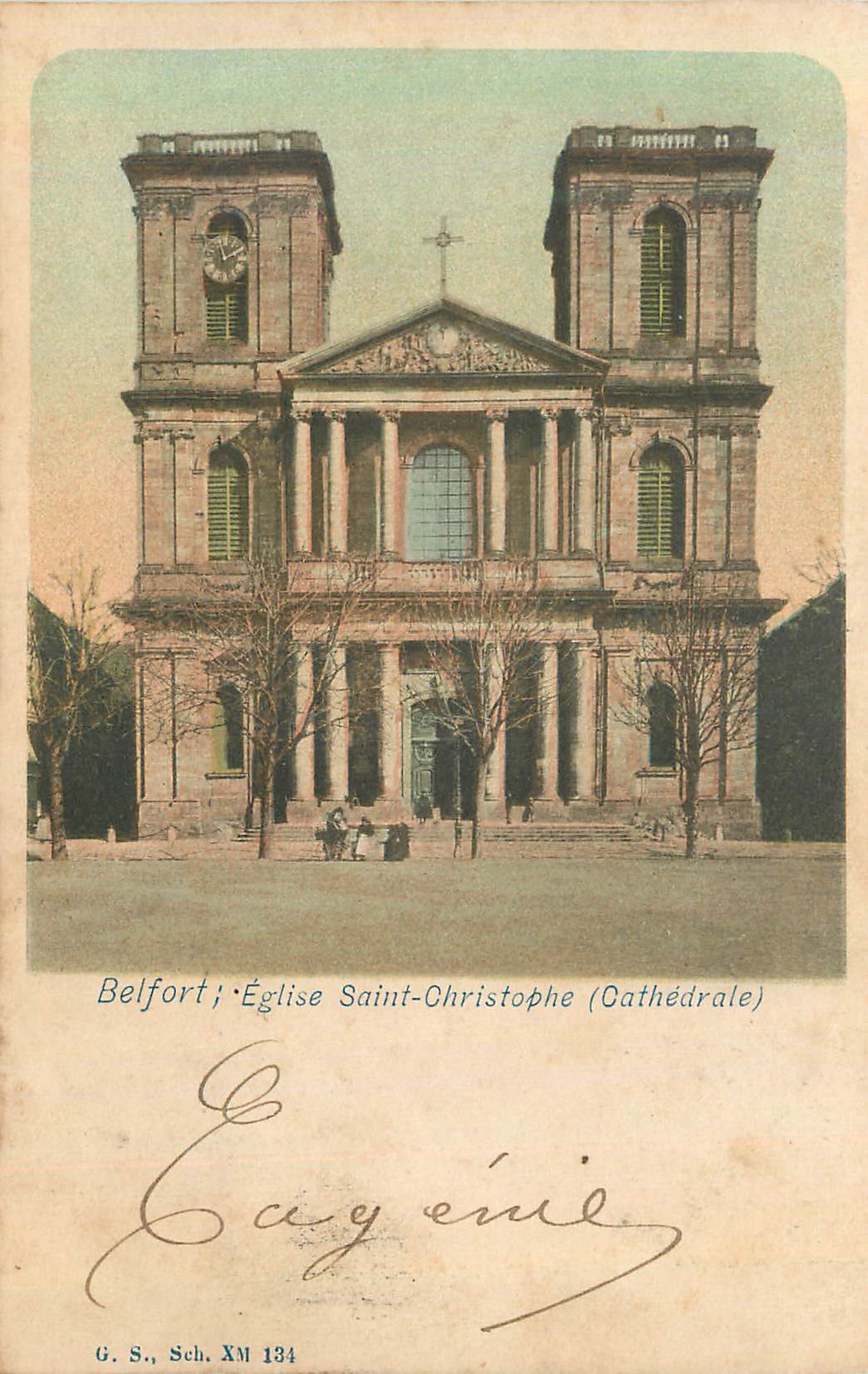 CPA Belfort Eglise Saint Christophe (Cathedrale) (carte 1900)