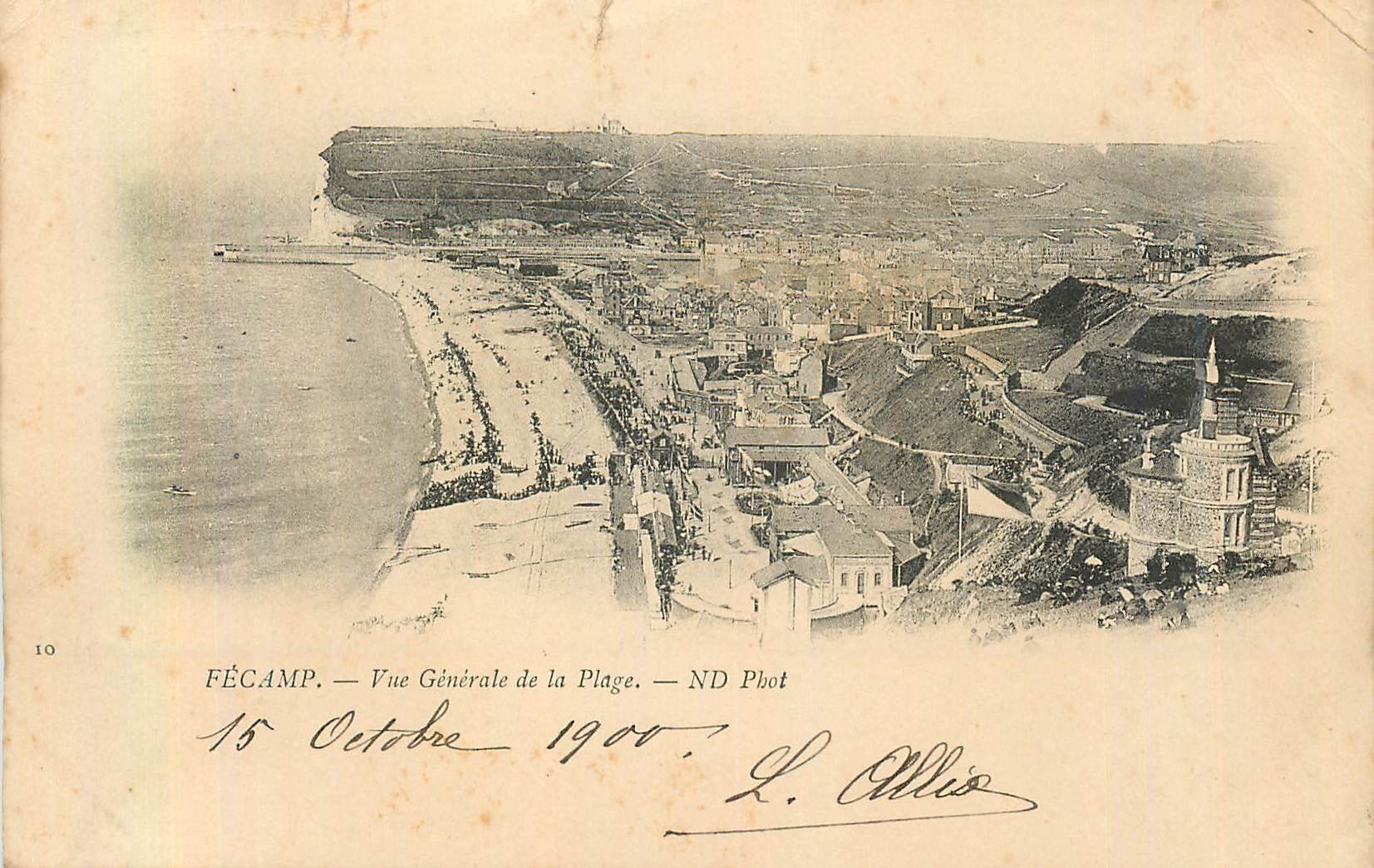 CPA Fecamp Vue Generale de la Plage (carte 1900)