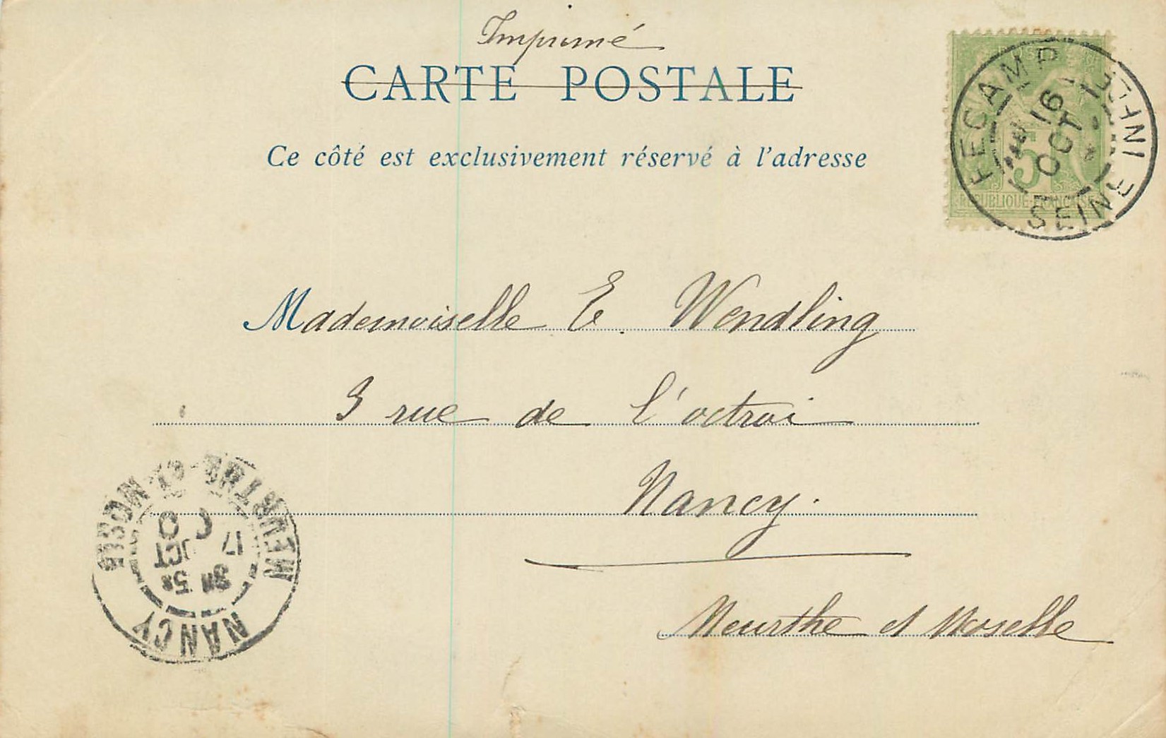 CPA Fecamp Vue Generale de la Plage (carte 1900) — Rückseite