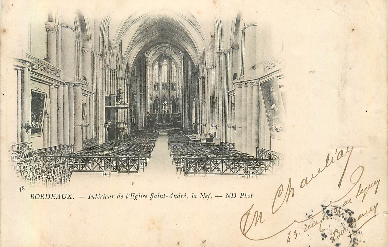 Bordeaux — Intérieur de l'Église Saint-André, la Nef — ND Pbot