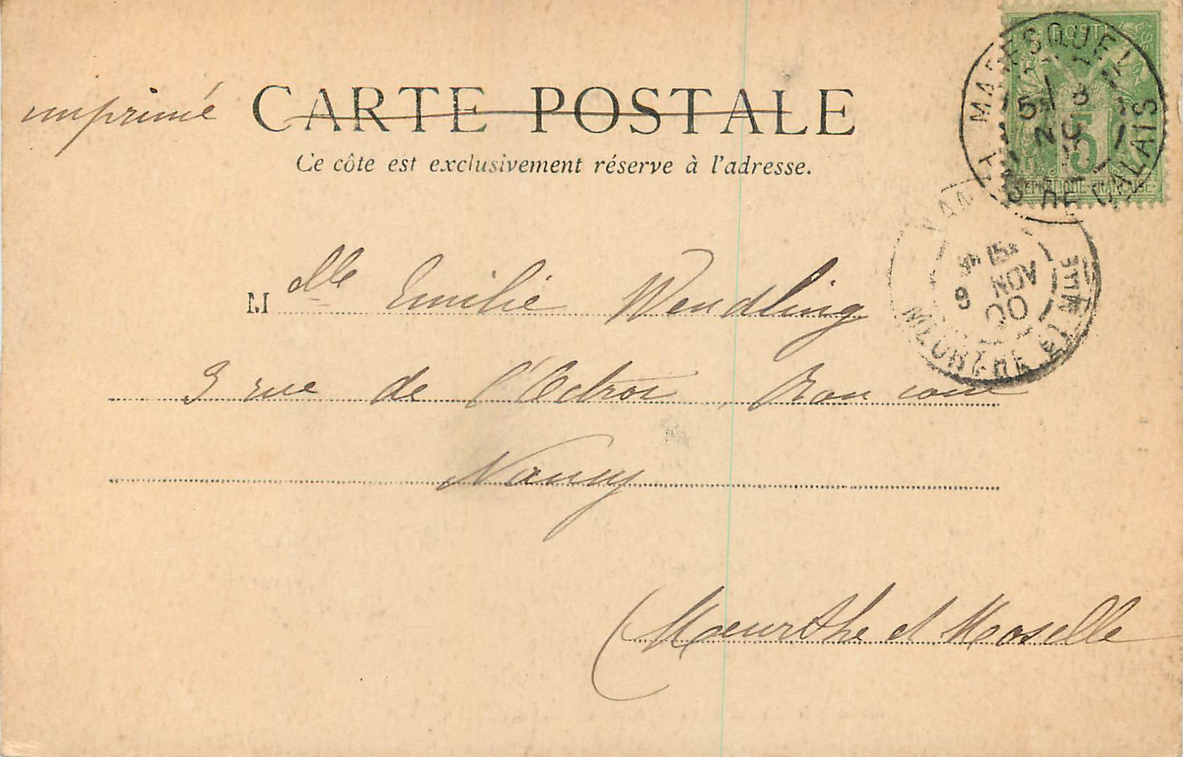 CPA Calais Le Monument des Bourgeois de Calais (carte 1900) — Rückseite