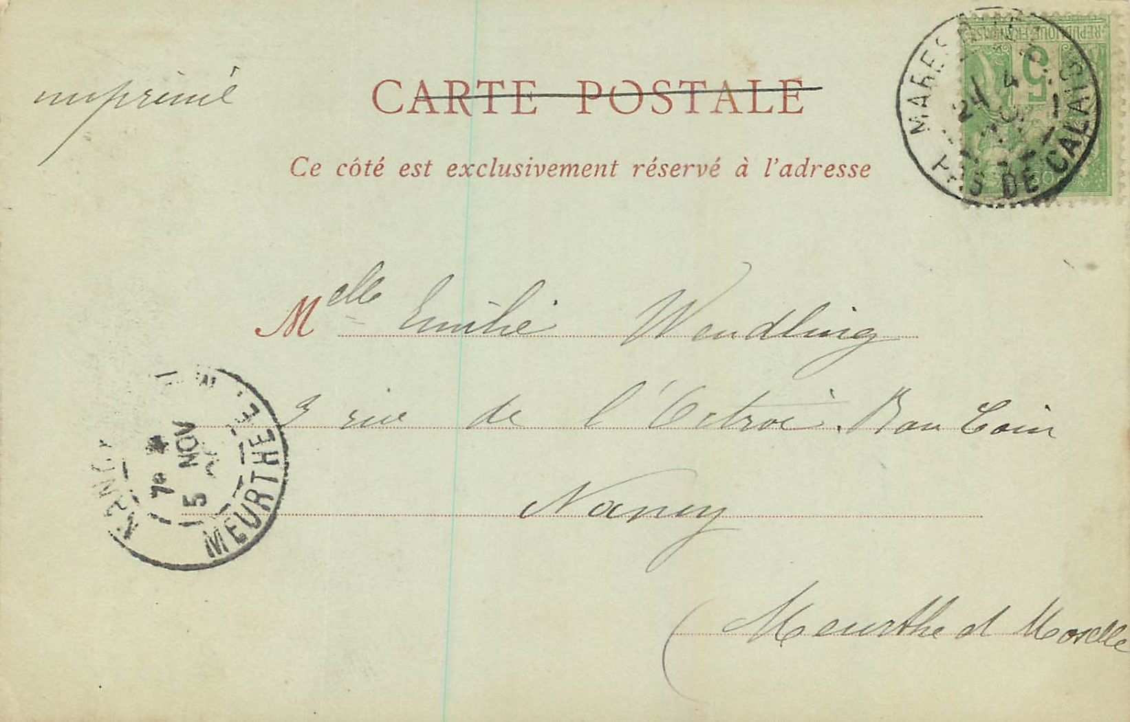 Boulogne-s-Mer — Porte de Calais — A. Jeanne Darc, Bresson — N°20 — Reverso