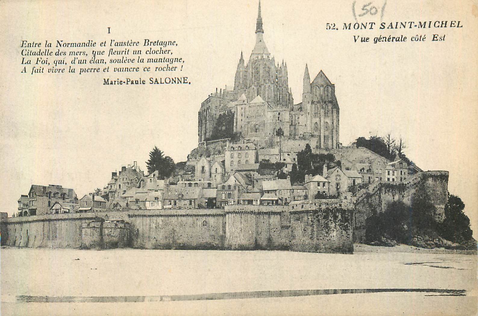 CPA Mont Saint Michel Vue Generale Cote Est