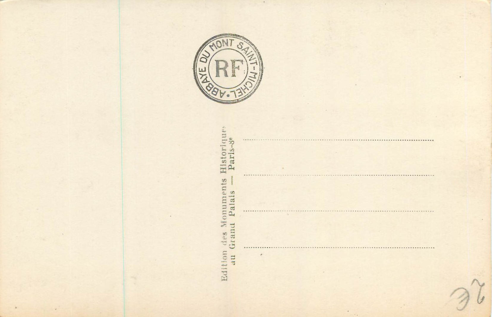 CPA Abbaye du Mont Saint Michel Le Cloitre — Verso