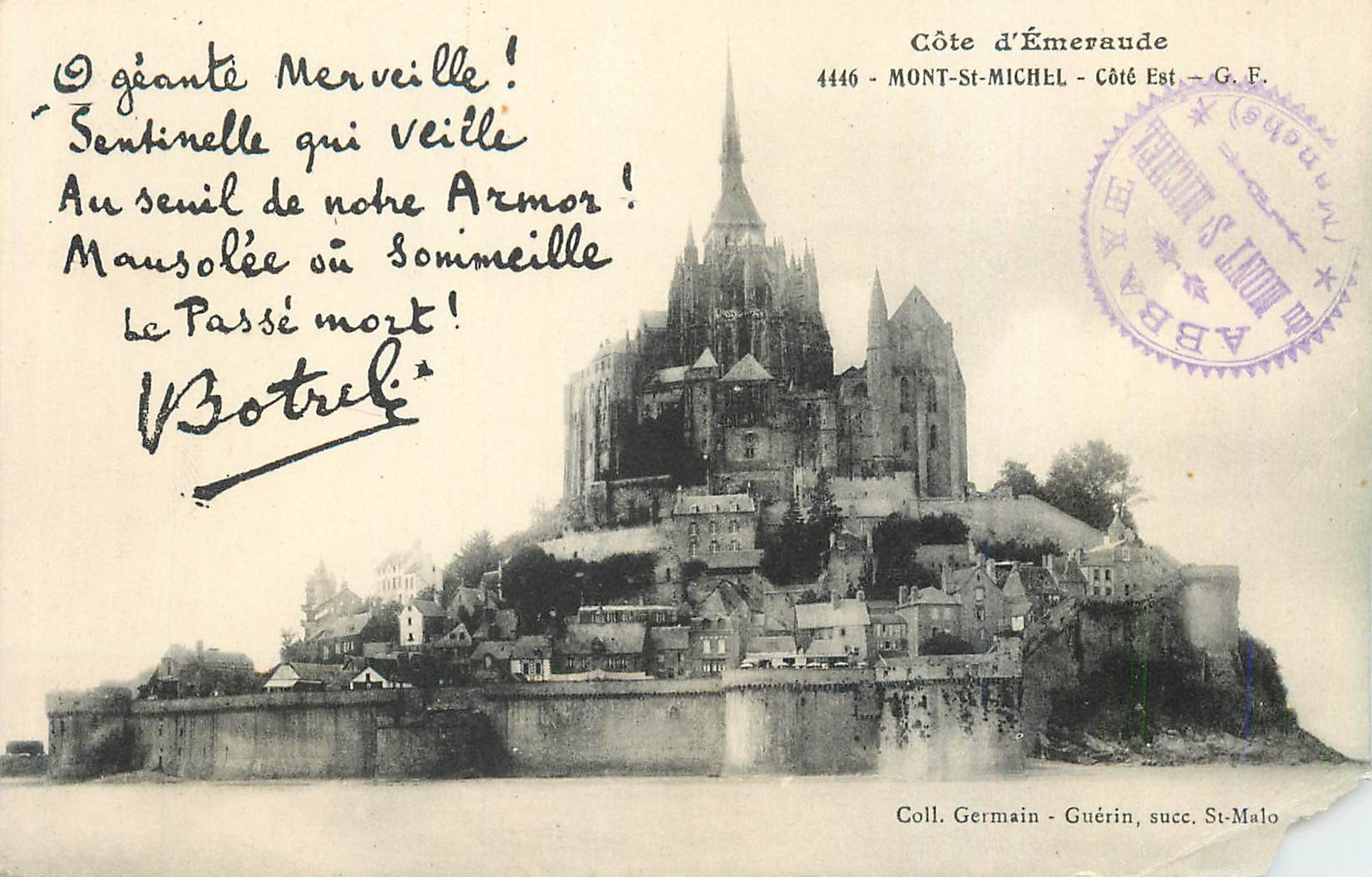 Mont-Saint-Michel — Côte d'Émeraude — Coll. Germain - Guérin, succ. St-Malo