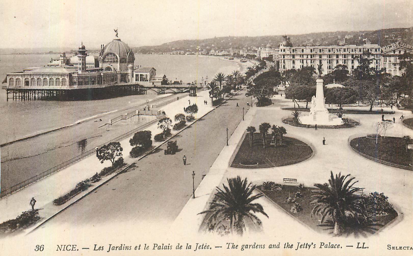 CPA Nice Les Jardins et le Palais de la Jetee