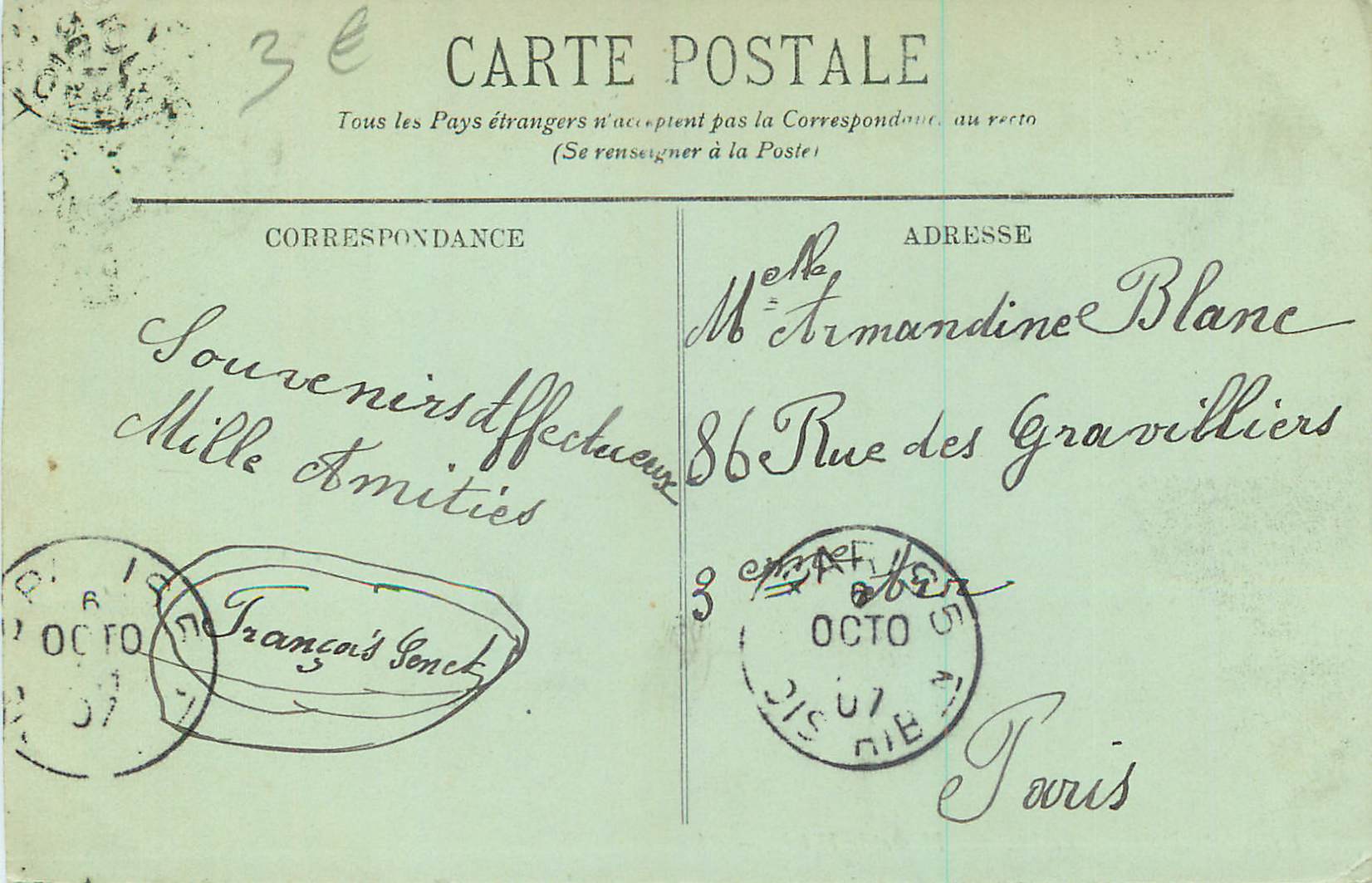 CPA Amiens Le Pavillon Bleu et la Hotoie — Rückseite