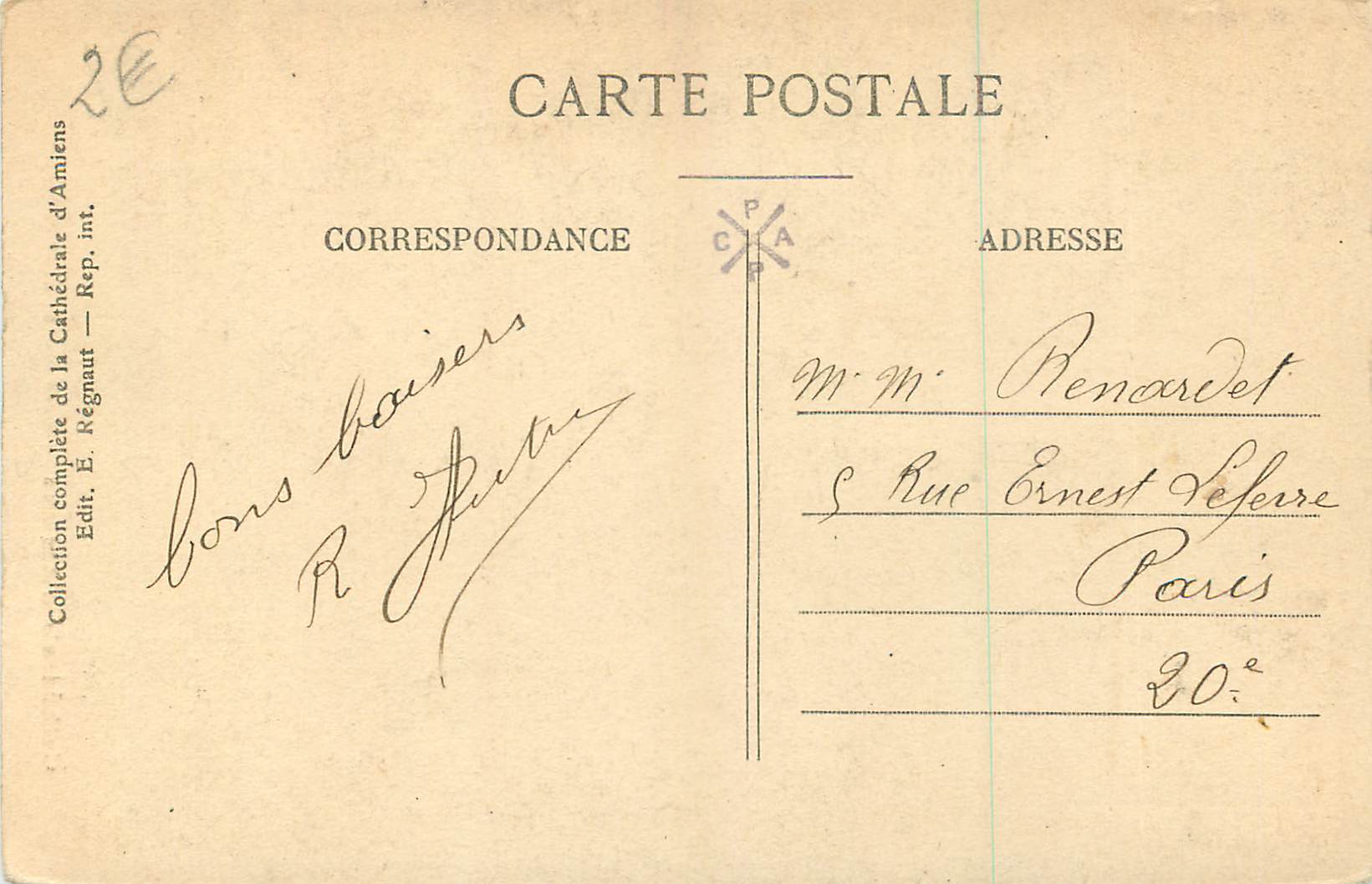 CPA Cathedrale d'Amiens Rose Nord (XIVe Siecle) — Back