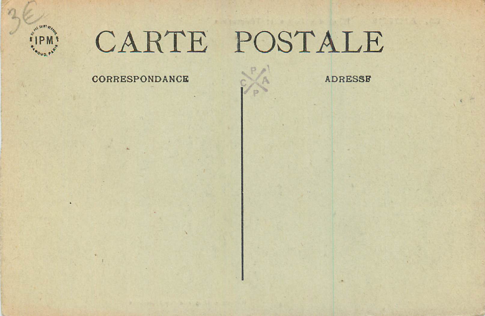 CPA Amiens Hotel des Postes et Telegraphes — Rückseite