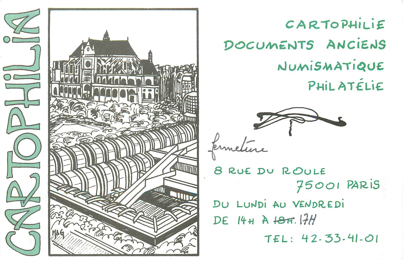 CPM Cartophilie Paris Documents Anciens Numistatique Philiatelie Rue du Roule Paris