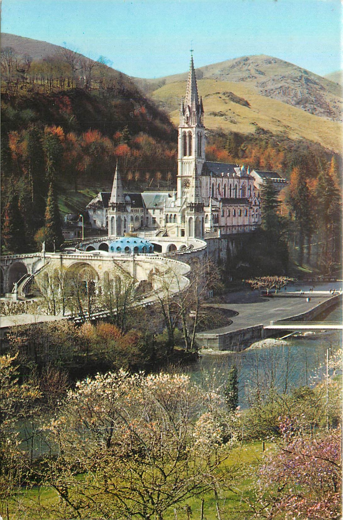 CPM Lourdes La Basilique et le Gave