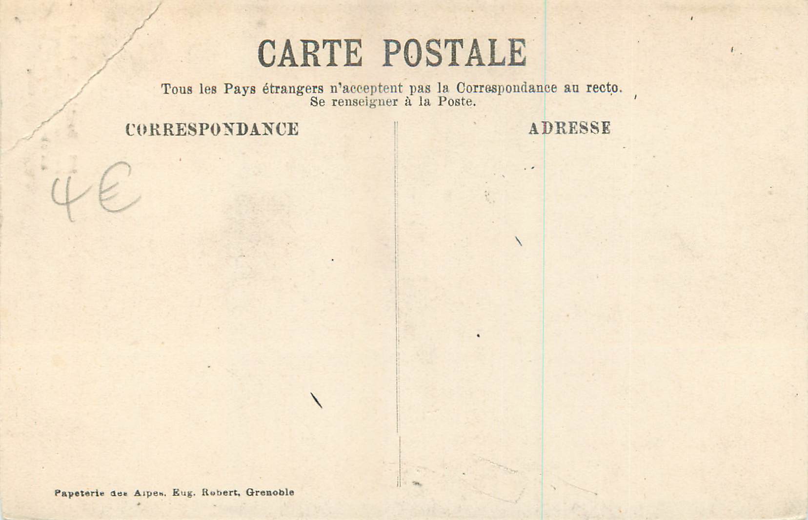 CPA Dauphine Interieur des Cuves de Sassenage La Cheminee des Quatre Vents — Verso
