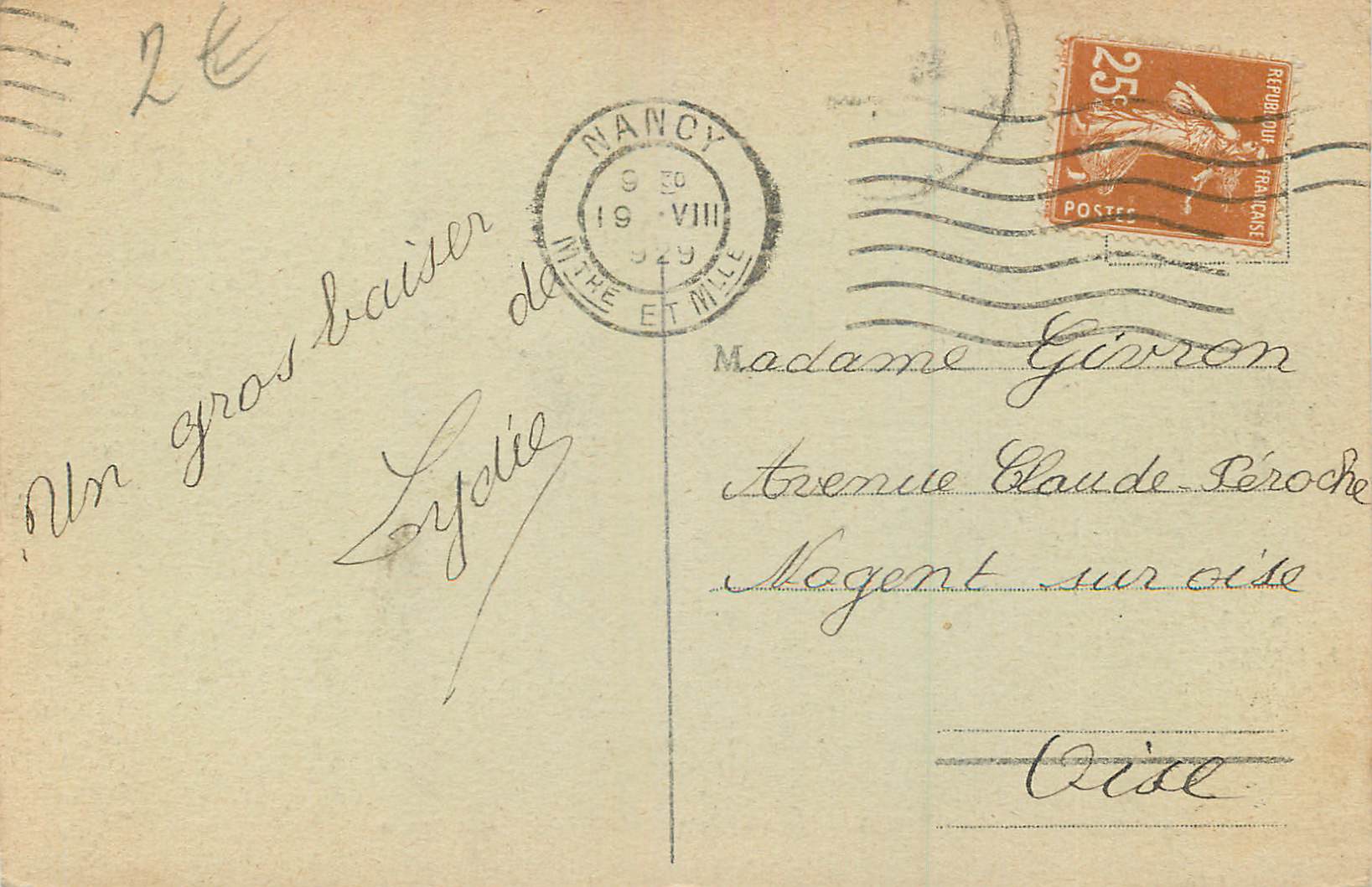 CPA Nancy Cours Leopold dans le Fond Statue Drouot — Verso