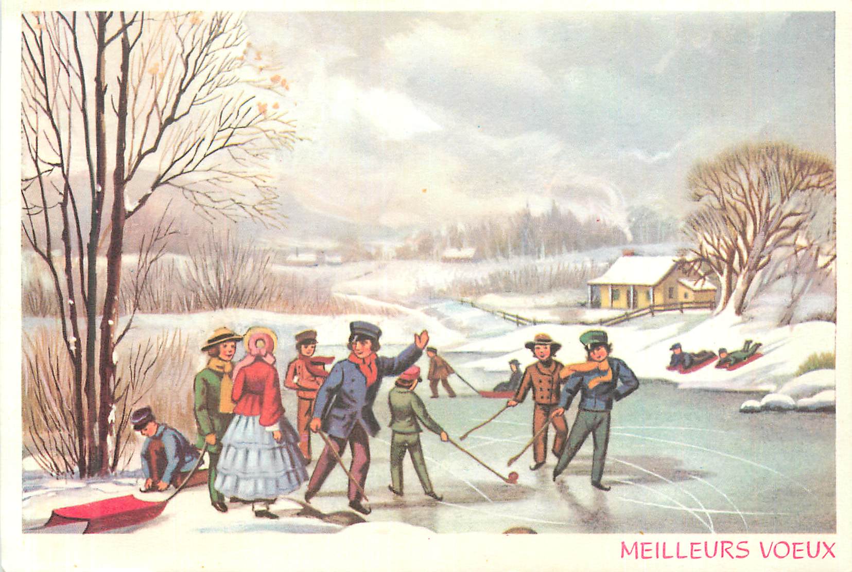 CPM Meilleurs Vœux Patins a glace