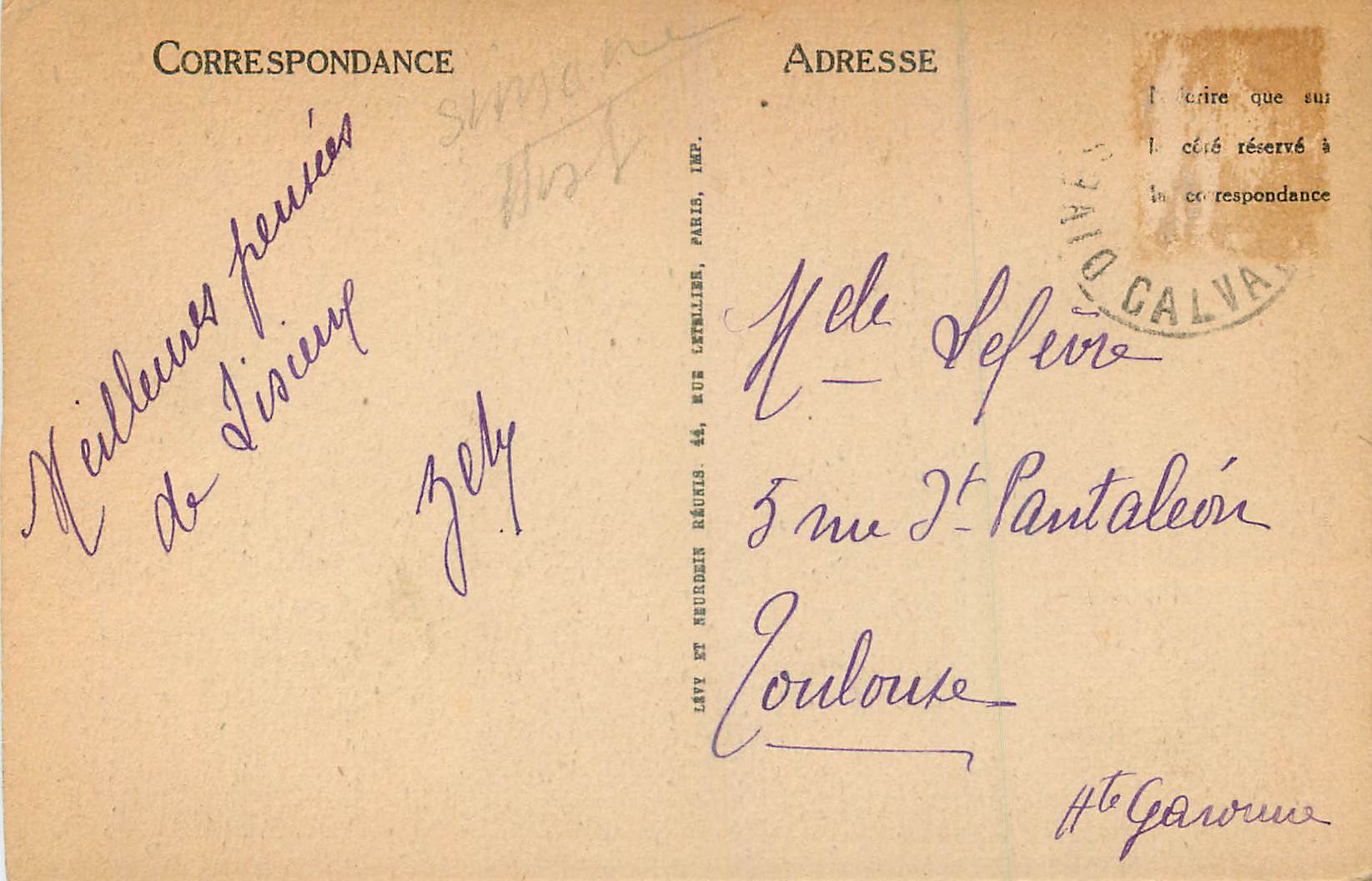CPA Lisieux Vieilles Maisons Rue de la Paix — Verso
