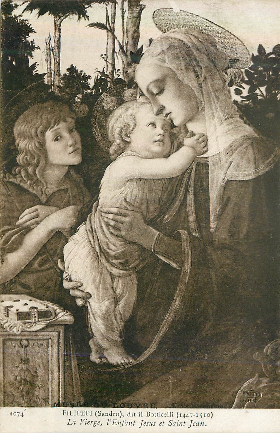 CPA Filipepi (Sandro) dit il Botticelli (1445 1510) La Vierge L'Enfant Jesus et Saint Jean