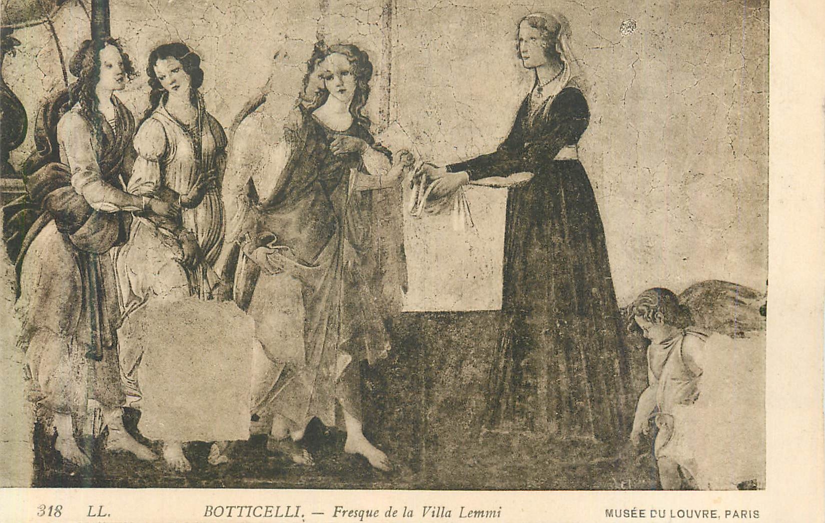 CPA Musee du Louvre Paris Botticelli Fresque de la Villa Lemmi