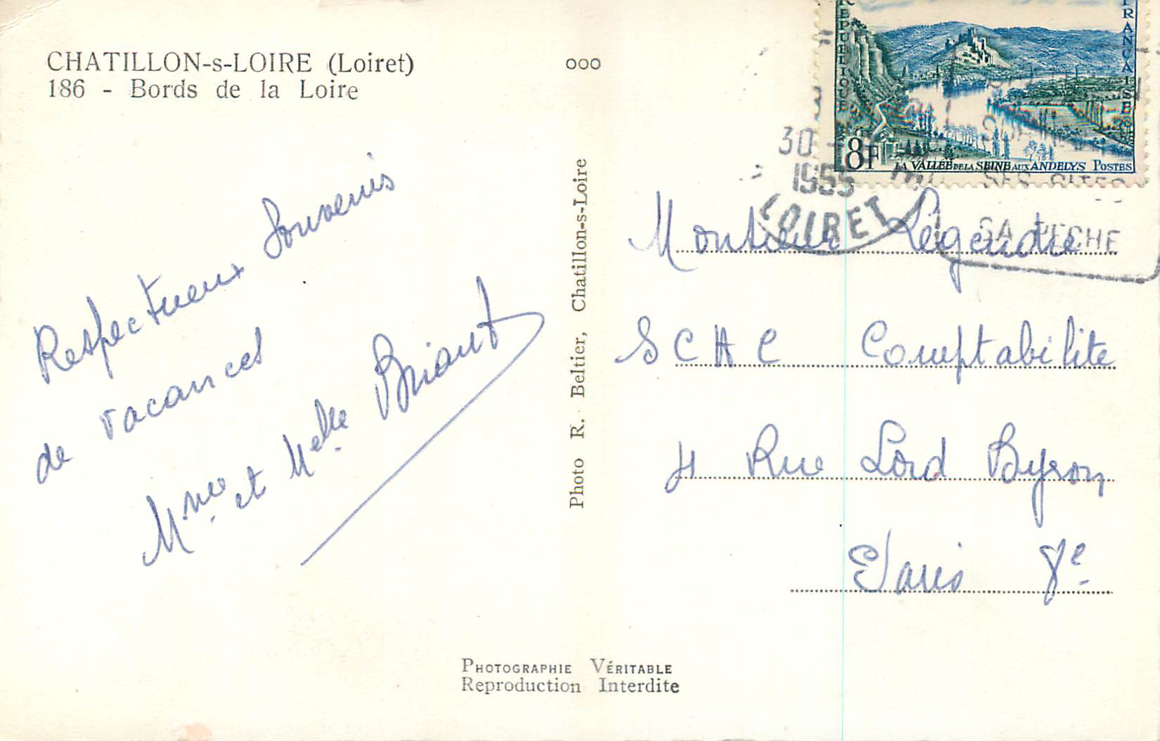 CPM Chatillon s Loire (Loiret) Bords de la Loire — Rückseite