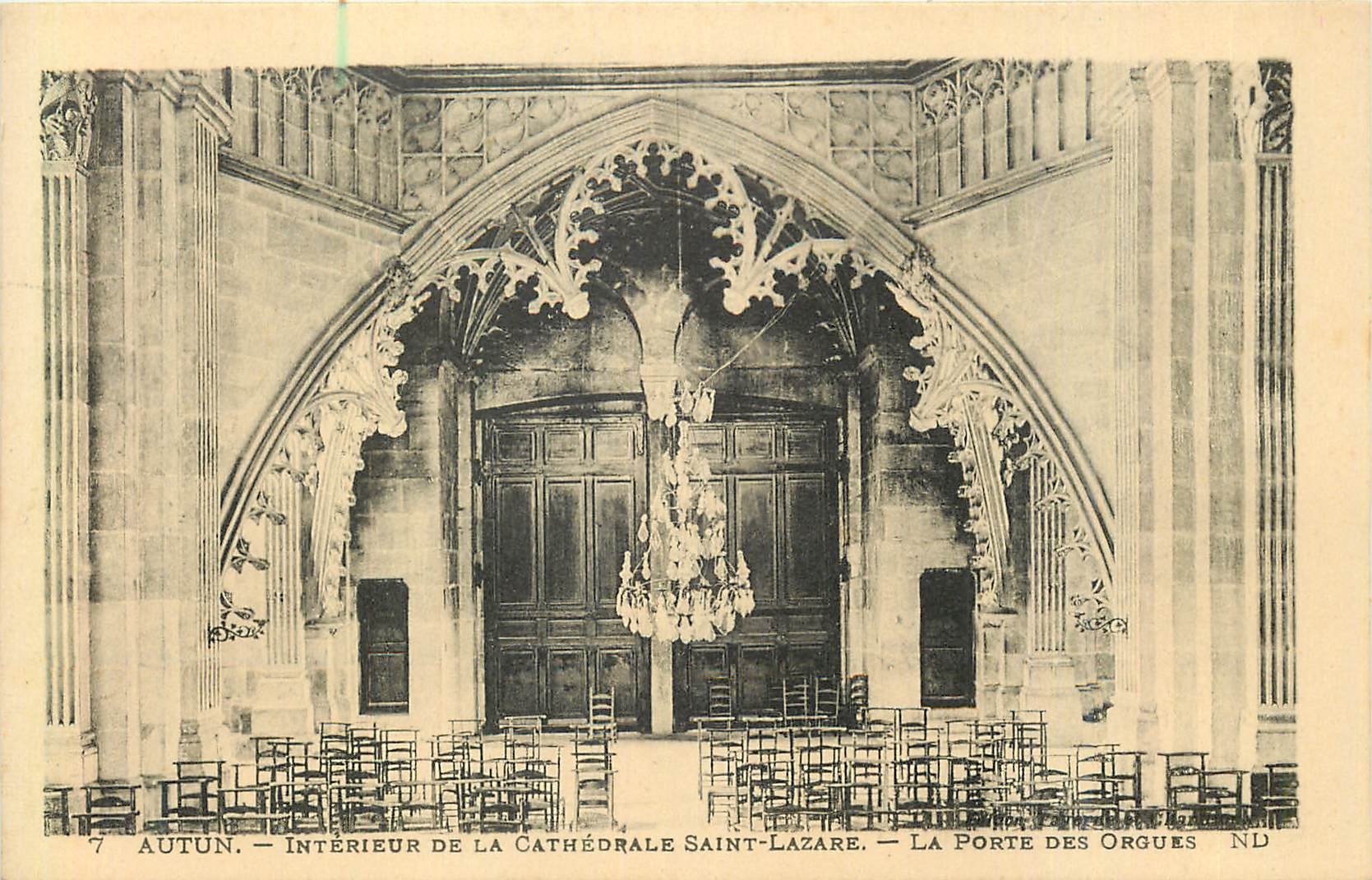 CPA Autun Interieur de la Cathedrale Saint Lazare La Porte des Orgues