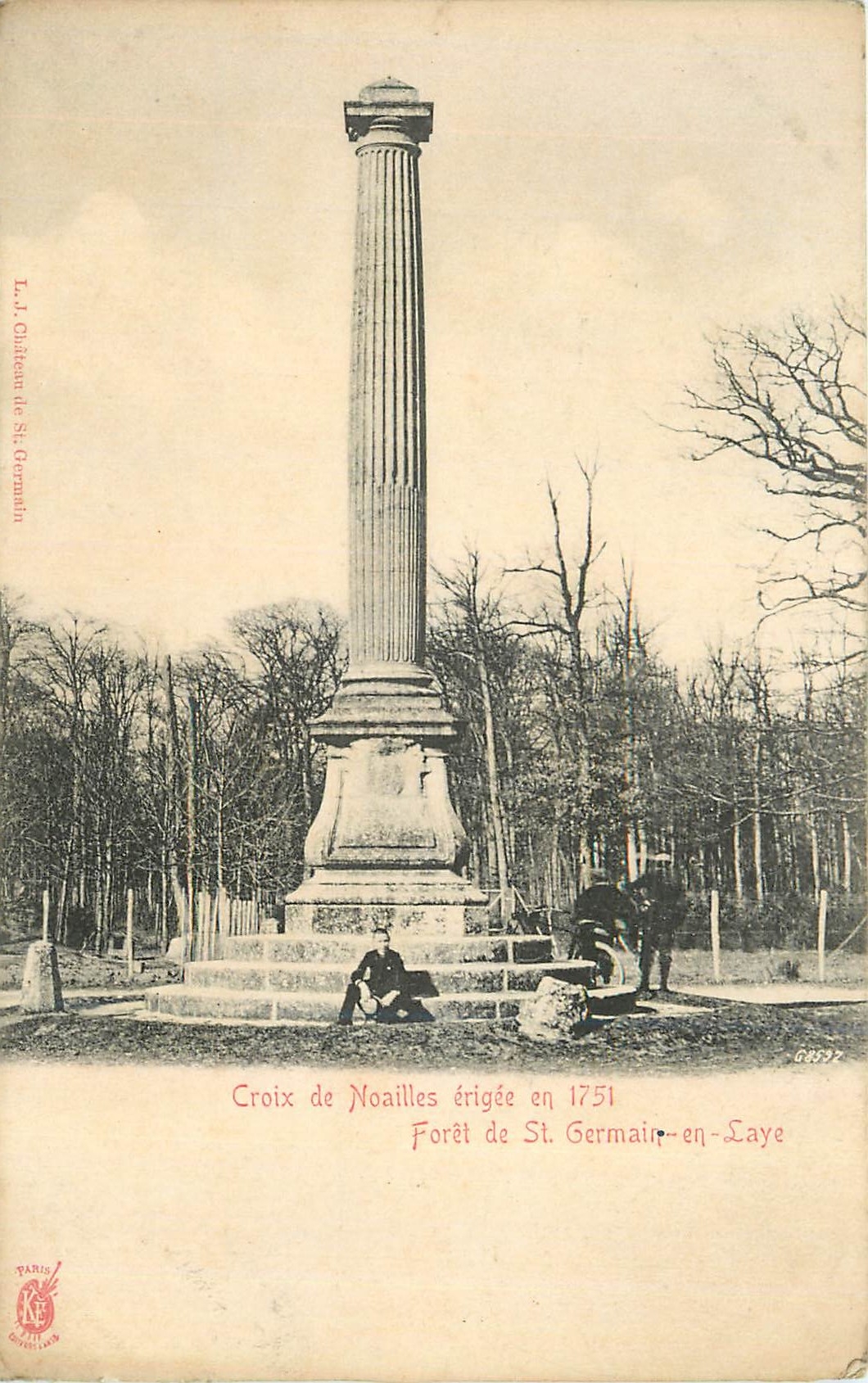 Croix de Noailles — érigée en 1751 — Forêt de St-Germain-en-Laye — éditeur L.J. Chilien