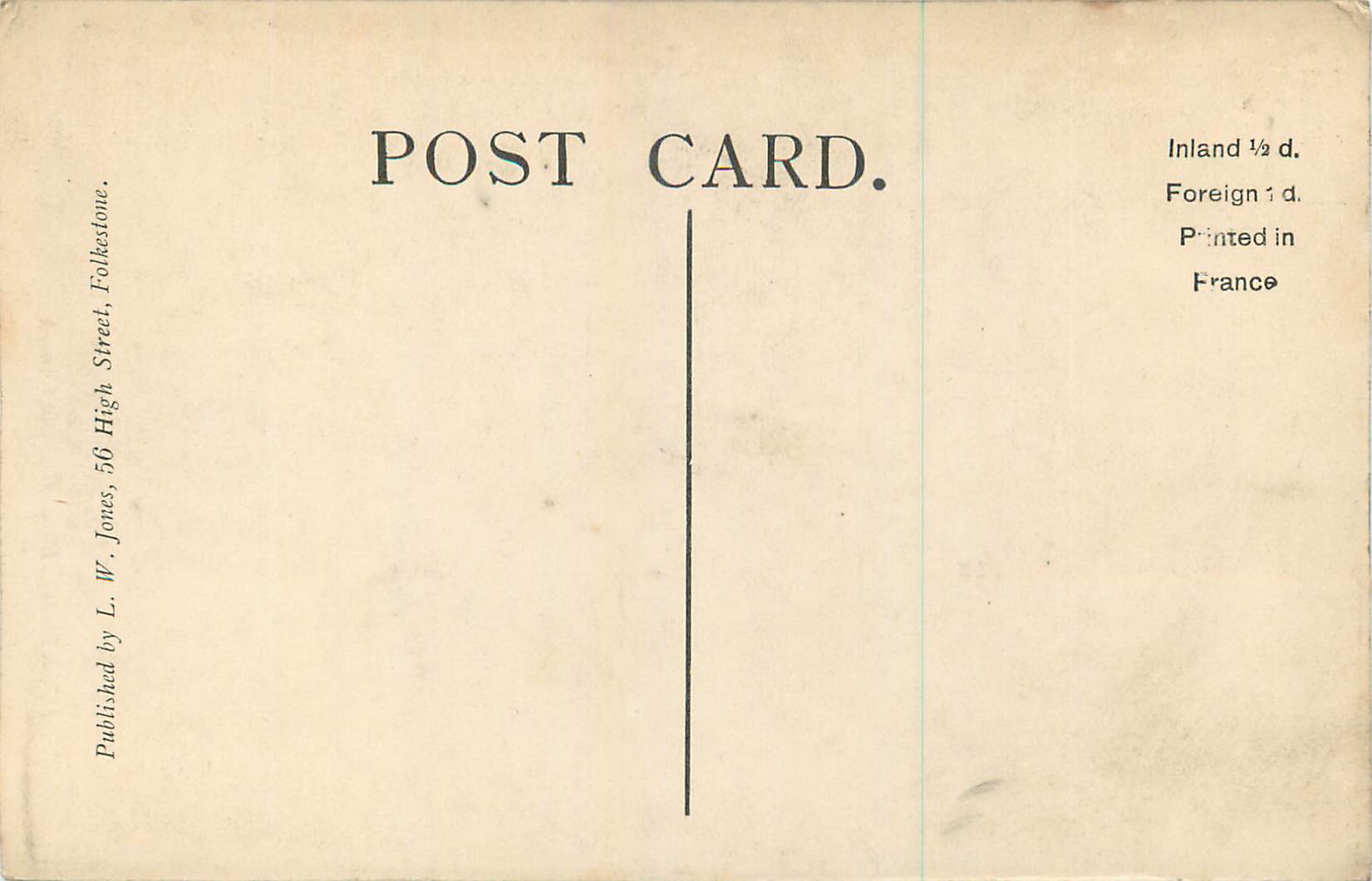 CPA Folkestone — Rückseite