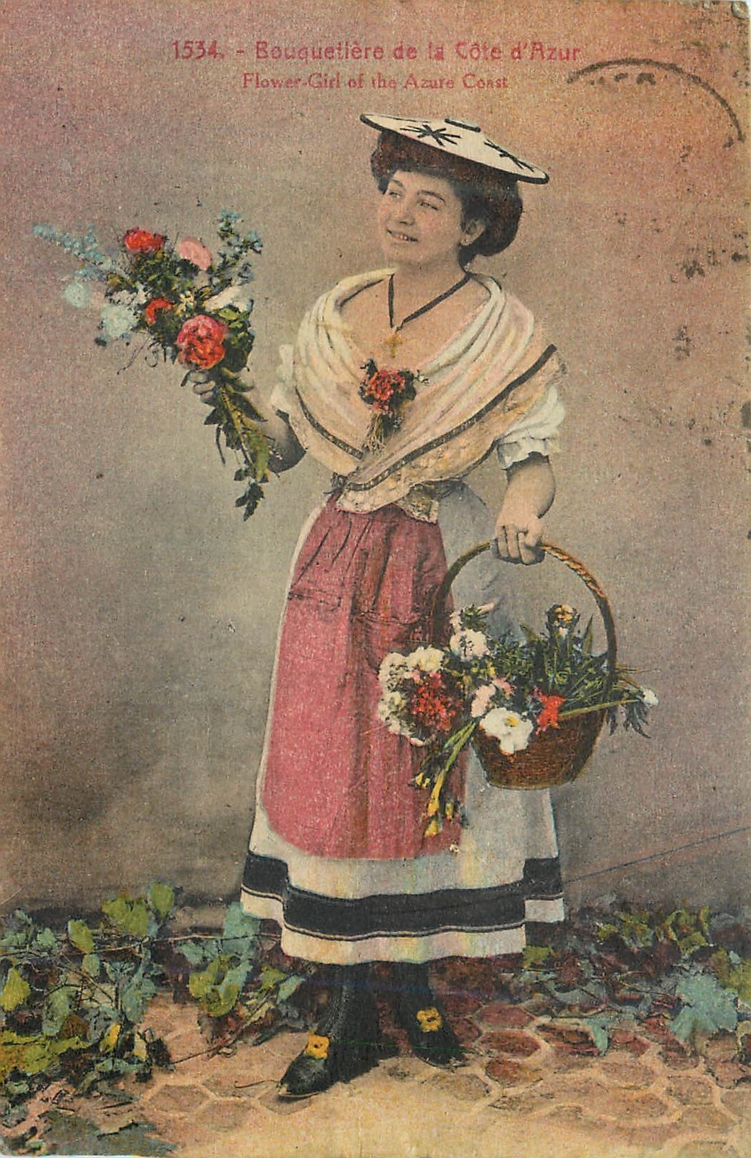 CPA Bouquetiere de la Cote d'Azur Folklore