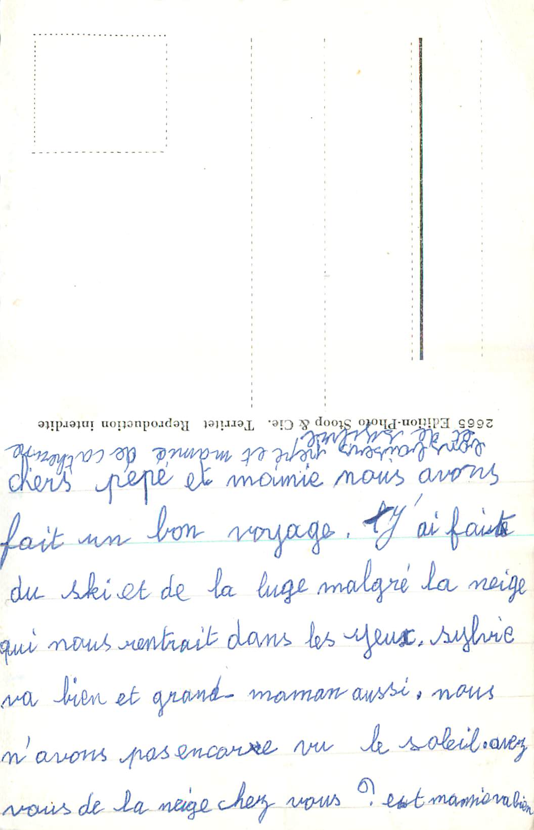 CPM Eglise de Cergniat et Pic Chaussy — Rückseite