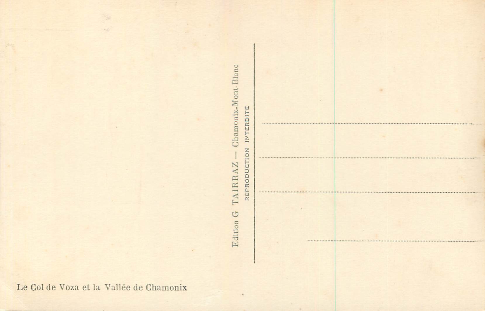 CPM le Col de Voza et la Vallee de Chamonix Ski — Verso